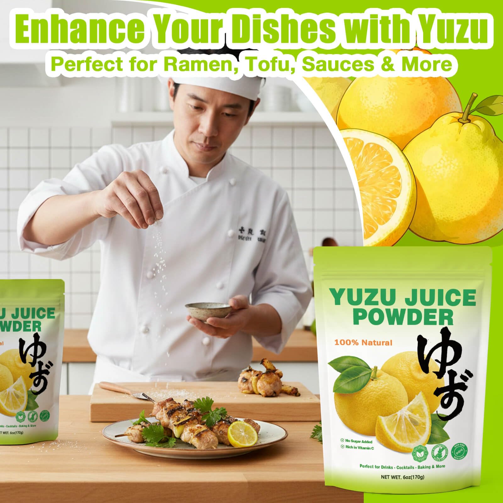 Amazon.com: 6oz Yuzu Juice Powder - Mild Japanese Citrus Mix for